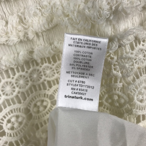 Trina Turk Stow‎ Sleeveless Tiered Fringe & Lace Sheath Dress Size 2 - Picture 10 of 10